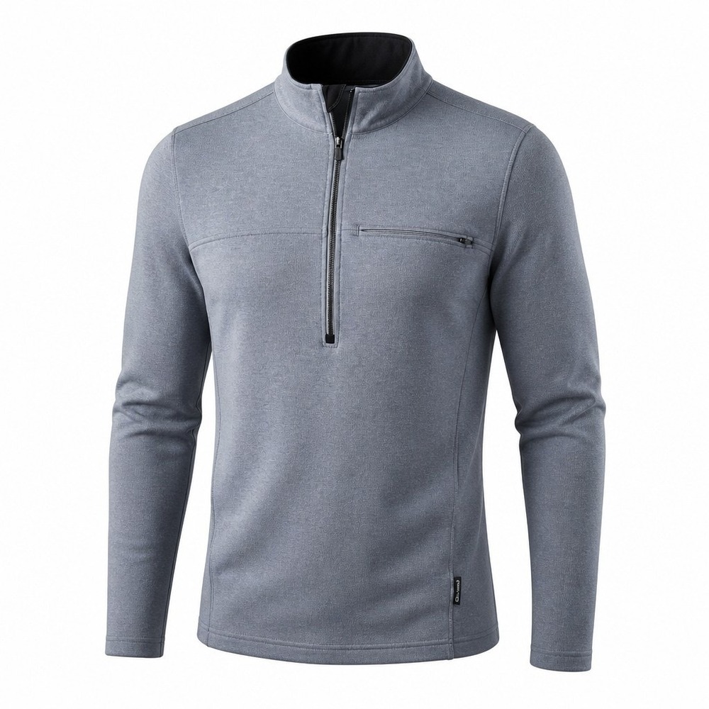 ExOfficio Mens XL Gray Wool Blend Quarter Zip Pullover Sweater Gorpcore